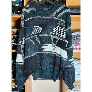 Vintage 90s Expressions Abstract Knit Sweater